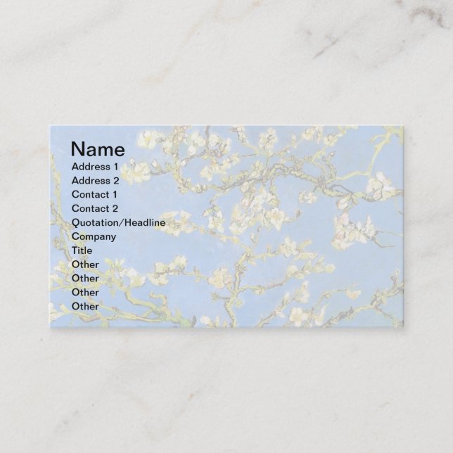 Carte De Visite Vincent Van Gogh - Arbres aux amandes florissants (Devant)