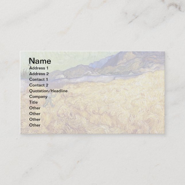 Carte De Visite Vincent Van Gogh - Champ de blé avec faucheuse et  (Devant)