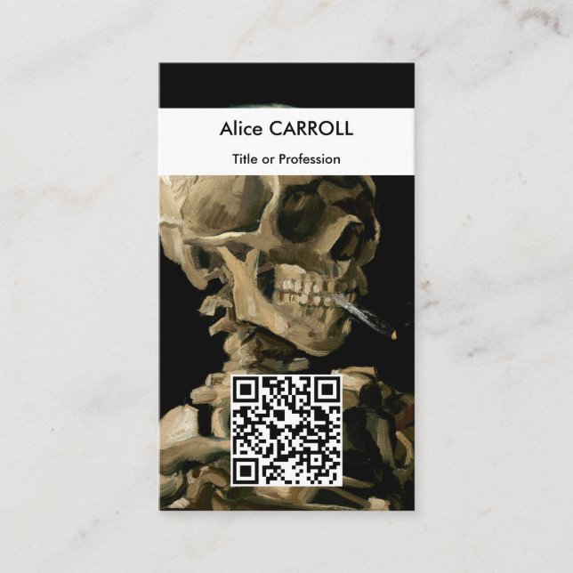 Carte De Visite Vincent van Gogh - Crâne - Code QR (Devant)