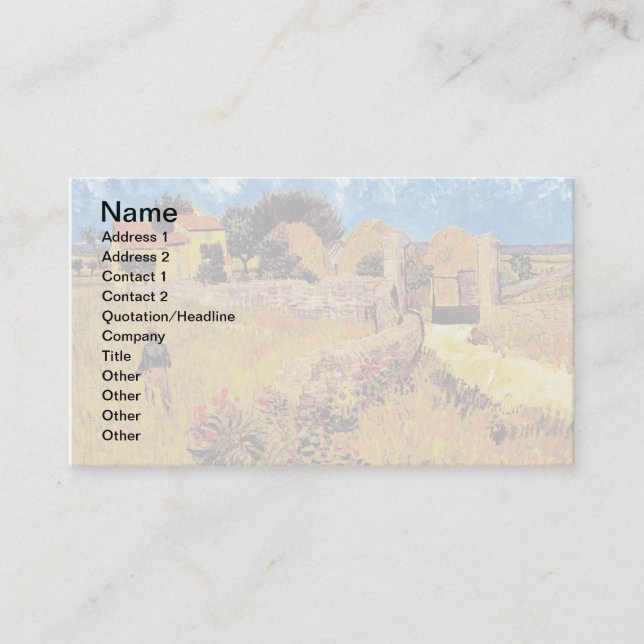 Carte De Visite Vincent Van Gogh - Ferme En Provence Art (Devant)