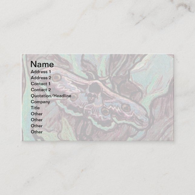 Carte De Visite Vincent Van Gogh - Great Peacock Moth Fine Art (Devant)
