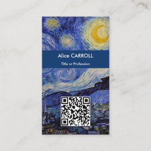 Carte De Visite Vincent Van Gogh - La nuit étoilée - Code QR
