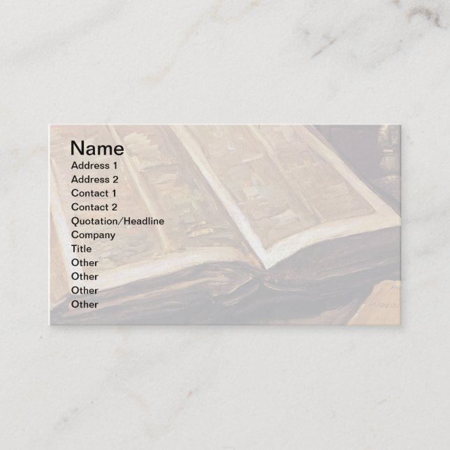 Carte De Visite Vincent Van Gogh - La Vie Toujours Avec La Bible (Devant)