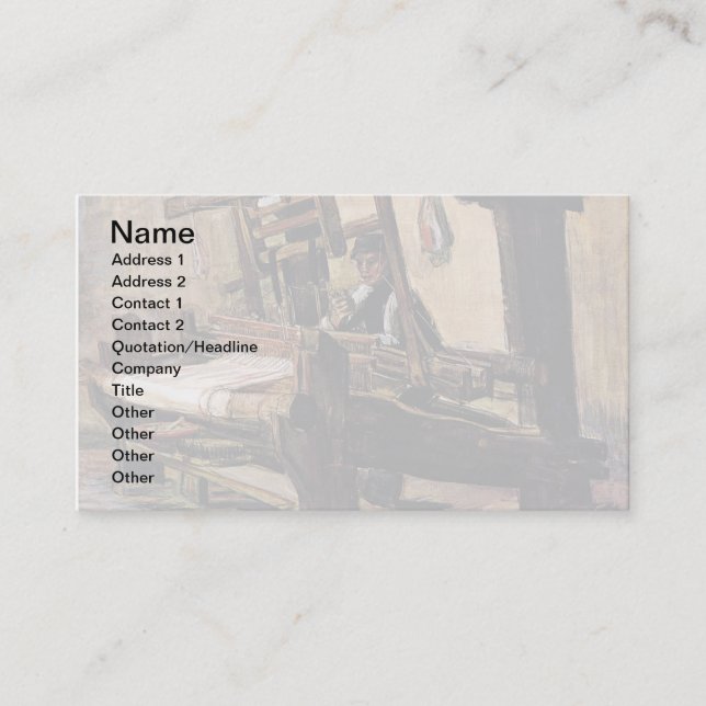 Carte De Visite Vincent Van Gogh - Le tisserand - Art fine (Devant)