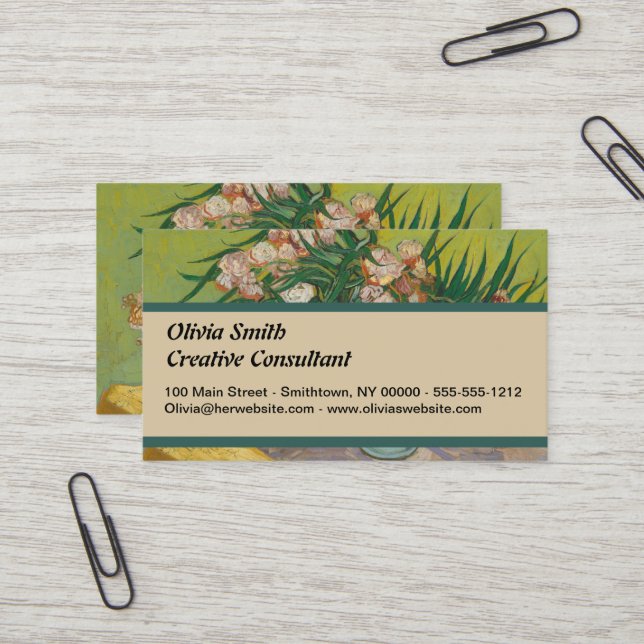 Carte De Visite Vincent Van Gogh Oleander (Devant/Arrière en situation)