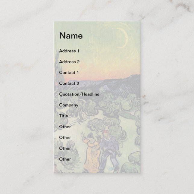 Carte De Visite Vincent Van Gogh - Paysage Avec Couple Fine Art (Devant)