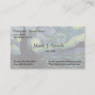 Carte De Visite Vincent van Gogh, Starry Night