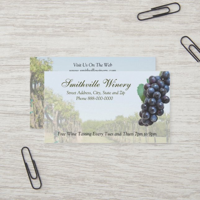 Carte de visite vinicole (Devant/Arrière en situation)