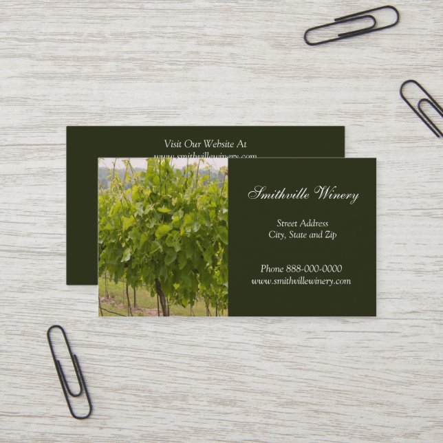 Carte de visite vinicole (Devant/Arrière en situation)