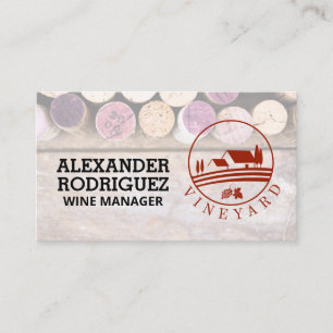 Carte De Visite Vins Corks Logo de l'immobilier