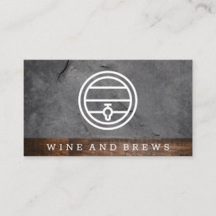 Carte De Visite Vins et brasseries   Bois et ardoise