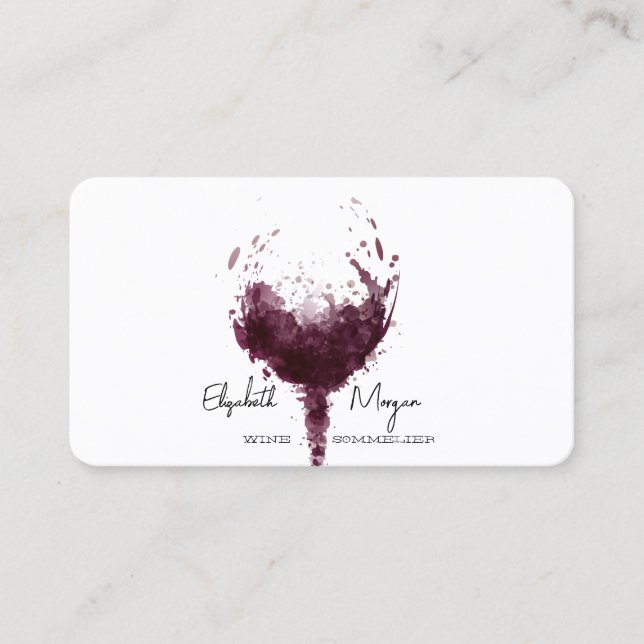 Carte De Visite Vins professionnels Stain Verre, Sommelier de vin (Devant)