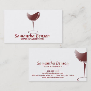 Carte De Visite Vins professionnels Stain Verre Vin Sommelier