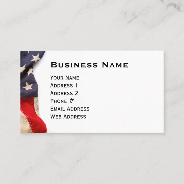Carte De Visite Vintage American Flag (Devant)