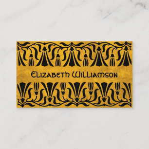 Carte De Visite Vintage Art Nouveau Retro Chic Fleurs Élégantes