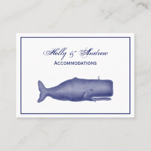 Carte De Visite Vintage Baleine stylisée du 19ème siècle #1 en ble