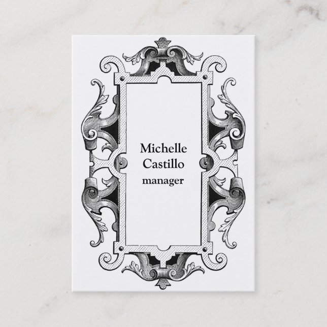 Carte De Visite Vintage blanc vertical (Devant)