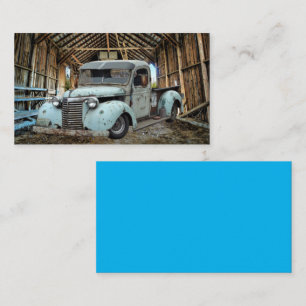 Carte De Visite Vintage Blue Truck Rustic
