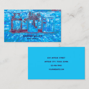 Carte De Visite Vintage boutique d'antiquités Blue Art Rustic Jugs