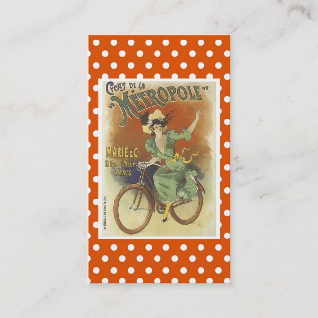 Carte de visite vintage de bicyclette (Devant)