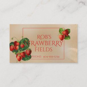 Carte de visite vintage de fraises