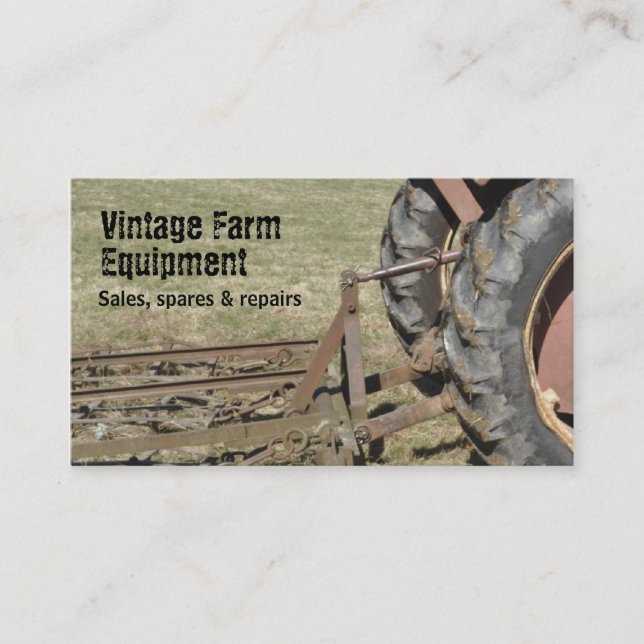 Carte de visite vintage de tracteur (Devant)