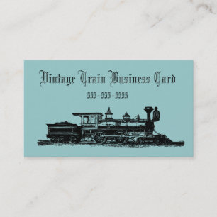 Carte de visite vintage de train de machine à