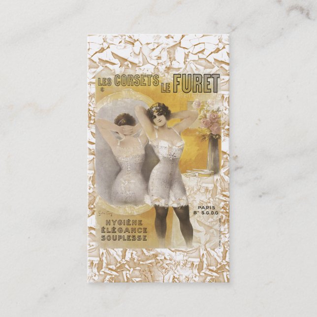Carte de visite vintage des corsets des femmes (Devant)