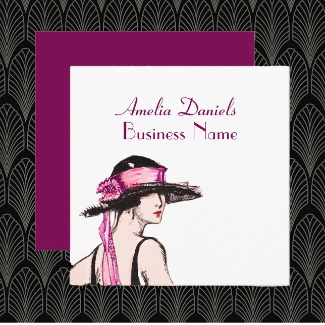 Carte de visite vintage Flapper Girl des années 19 (Créateur téléchargé)