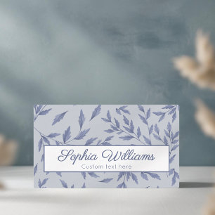 carte de visite vintage fleuri bleu toile