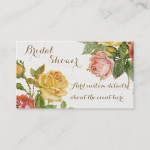 Carte De Visite Vintage Floral Blanchi à la chaux Printemps Enterr