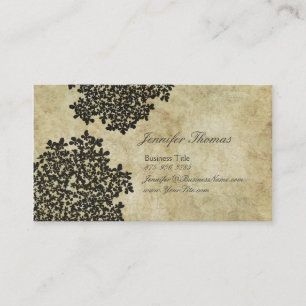 Carte De Visite Vintage floral noir