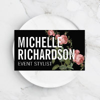 Vintage Floral Texte en gras sur noir