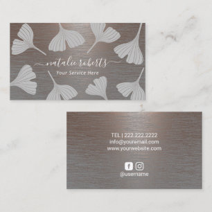Carte De Visite Vintage Ginkgo Botanical Elegant Spa Salon