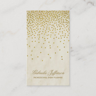Carte De Visite Vintage Gold Confetti Élégant