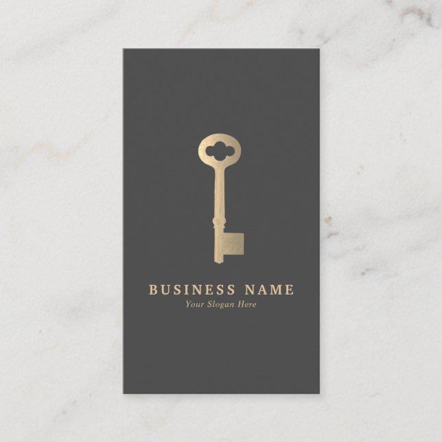 Carte de visite vintage Gold Key (Devant)