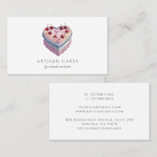 Carte De Visite Vintage Heart Cake Artisan Cake Bakery
