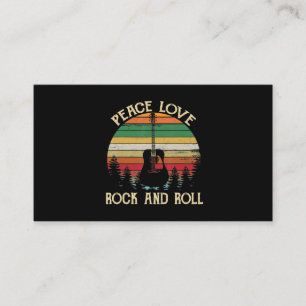 Carte De Visite Vintage Hippie Van Flower Bus Peace Love