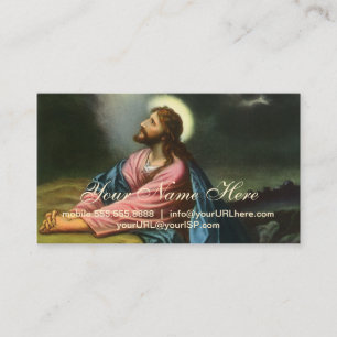 Carte De Visite Vintage Jésus Christ prier, Jardin de Gethsémani