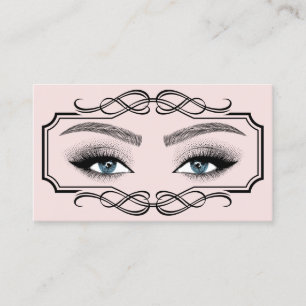 Carte De Visite Vintage Lashes Brosses Salon de beauté Blush Rose