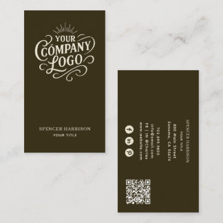 Carte De Visite Vintage Logo Style Espresso Brown