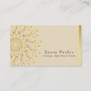Carte De Visite Vintage Mandala Gold Lotus Fleur Yoga Holistique