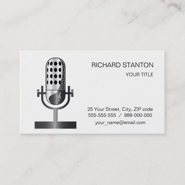 Carte De Visite Vintage microphone (Devant)