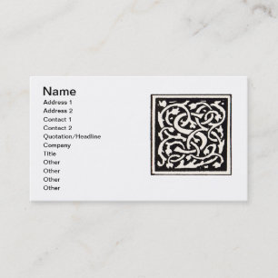 Carte De Visite Vintage Monogram S Art Nouveau Letter