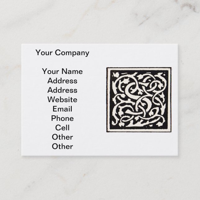 Carte De Visite Vintage Monogram S Art Nouveau Letter (Devant)