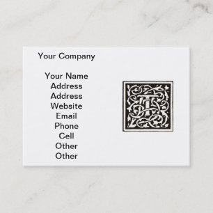 Carte De Visite Vintage Monogram T Art Nouveau Letter