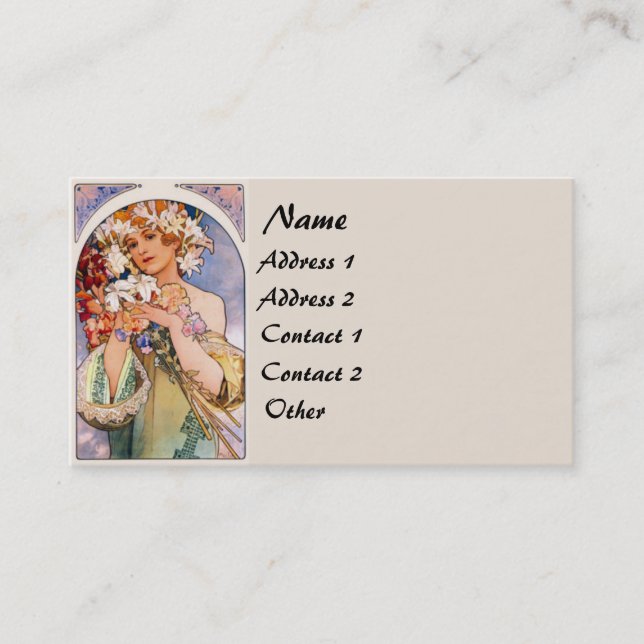 Carte de visite Vintage Mucha Lady (Devant)