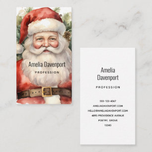 Carte De Visite Vintage Noël Père Noël Souriant