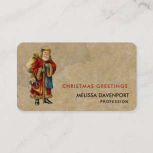 Carte De Visite Vintage Noël Vieux Monde Père Noël