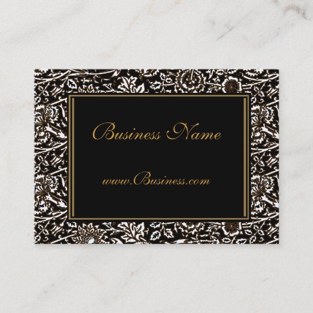 Carte de visite Vintage Ornate Frame Black Gold (Devant)